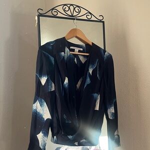 Diane Von Furstenberg Black and Blue Blouse